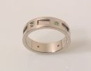 White Gold Band with Green Diamonds